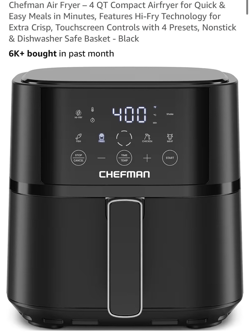 Chefman Airfryer 4 qt